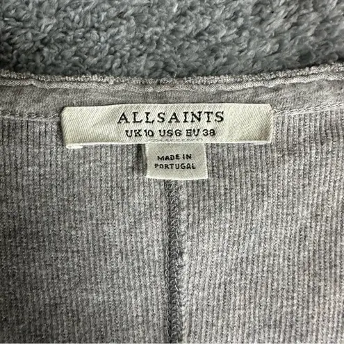 All Saints Alicia Gray Ribbed Sleeveless Bodysuit Size 6