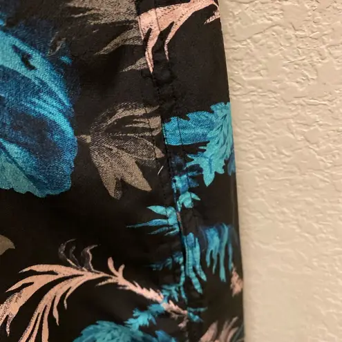 Equipment Tropical Leaf Collared Sleeveless Silk Knee Length Dress Size S