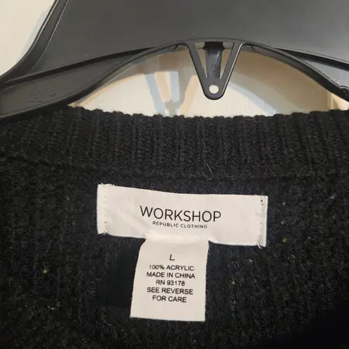 Workshop Republic Clothing Black Acrylic Sweater Sz L