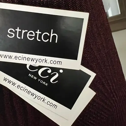 ECI New York Metallic Knit Mock Neck Sheath Dress, Burgundy, Size L New w/Tag