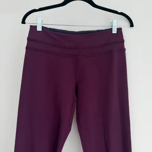 Lululemon Pants Womens Small Plum Groove Flare Low Rise Ruffle Luon Yoga Gym Y2K Purple