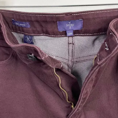 NYDJ Not Your Daughters Jeans Alina Burgundy Leggings Pants Skinny Plus 16W 16