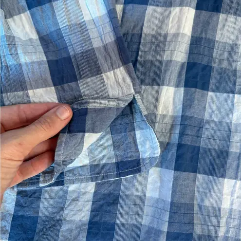 Habitat Cotton Blend Textured Gingham Button Up Blouse ~ Size Small ππ