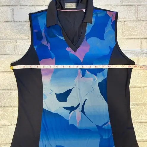 Callaway Black and Blue Fitted Sleeveless Tank Top