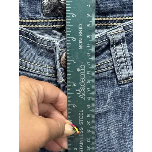 Silver Jeans Suki 17" Surplus Light Wash Low Rise Embroidery Size 31x33 Western