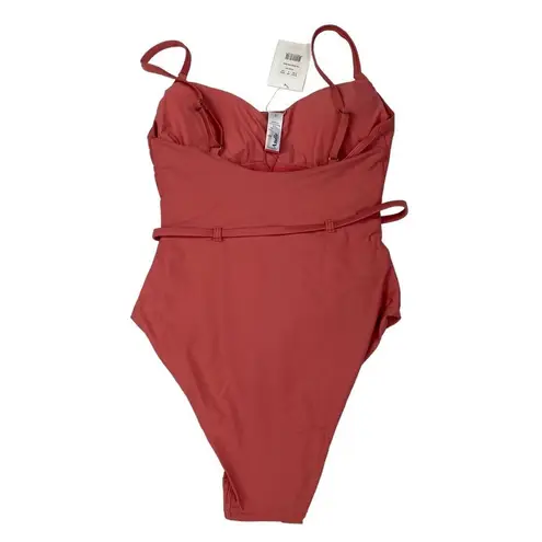 ANDIE  Swim Pink Punch Riviera Belted One Piece Swimsuit Sz S NWT