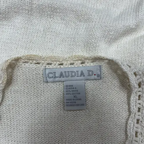 Claudia D. Vintage Beaded Vest XL White
