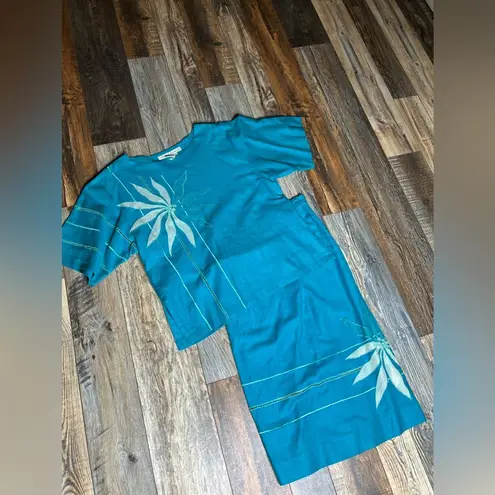 Vintage Michael Alexander shirt and skirt set size medium Blue