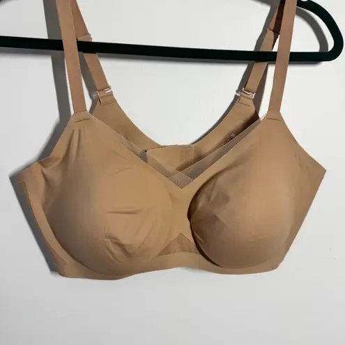 Honeylove Crossover Bra Sz XL Beige Nude Wireless Lite Padding Comfort Adj Strap Tan