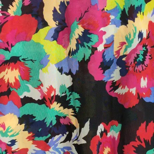 Anne cole Cabana Party Floral V Neck Tunic Swimsuit Cover Up Beach Pool Size S/M