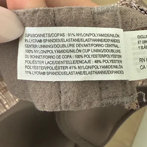 Wacoal Womens Bra Size 32DD Brown Full Coverage Underwire Embroidered T-Shirt