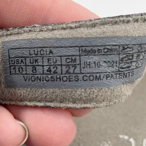 Vionic Lucia Toe Post Flip Flop Sandals Size 10 Slate Grey Snakeskin Rhinestone