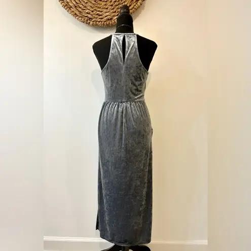 BCBGeneration EUC  Crushed Velvet Racerback Midi in Grey Frost Size Small