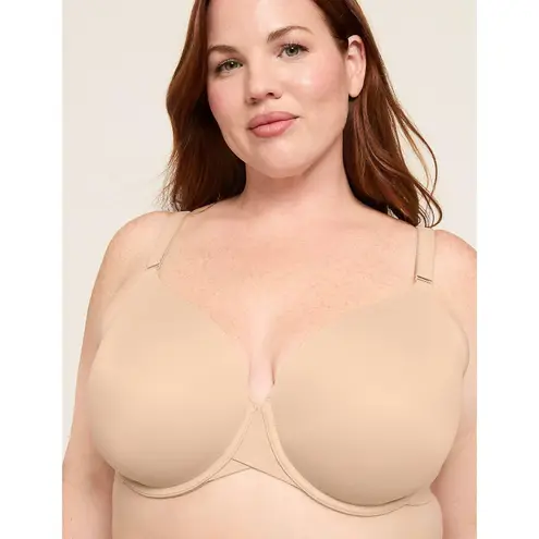Cacique 44G Bra Totally Smooth Lightly Lined Full Coverage T-Shirt Underwire Tan