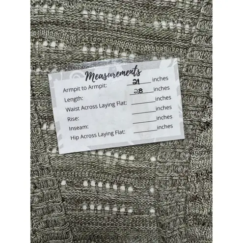 Notations Petite Gray Open Knit Cardigan Lightweight Made in USA