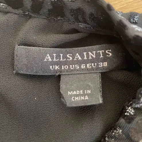 All Saints Jemima Lep Dress Black Velvet & Sparkles