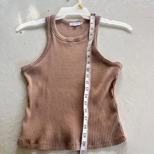 Good American  Classic 90s Ribbed Tank Top in Taupe Size 2 / US M
