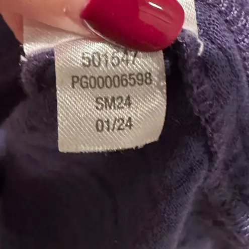 Garnet Hill NWT Royal Blue Organic Cotton Tiered Mini Dress Size Medium Button