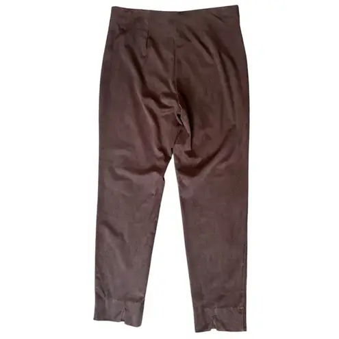 Equestrian Brand Vintage Women’s L Brown Micro Suede Pull On Straight Leg Pants Size L