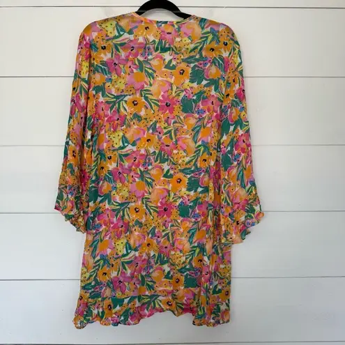 Anne cole Women’s M/L Floral Swim Coverup Beach Pool