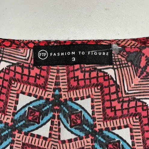 Fashion to figure FTF Size 3 Aztec Print Surplice V-Neckline Dress w/ Pockets