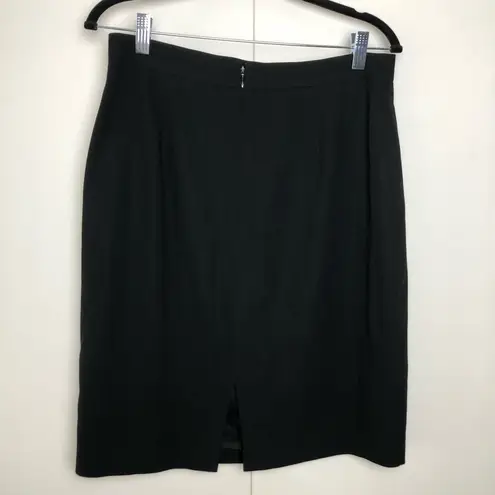 St. John Griffith Gray Wool Blend Pencil Skirt in Black