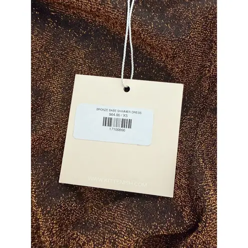 Kittenish Bronze Babe Shimmer Mini Dress Size XS NEW NWT
