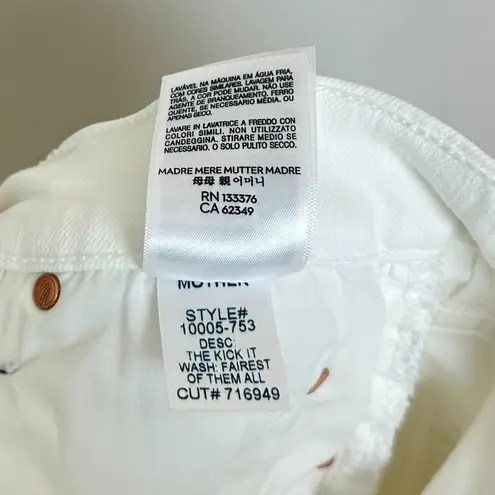 MOTHER The Kick It High Waist Straight Leg Jeans in Wash Fairest Of Them All White Size 26