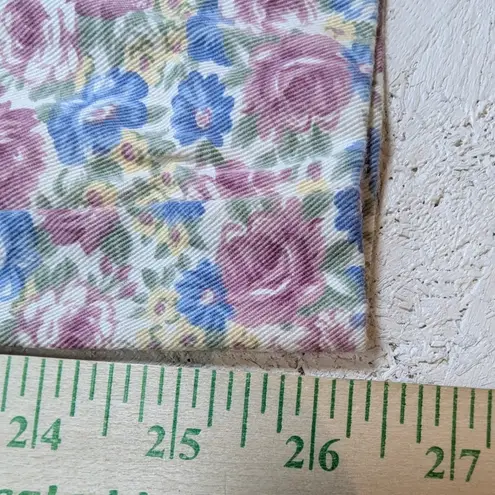 VTG Floral Cotton Pant Suit Set Button Up Top & Pants – Women's M Yellow Size M - Image 2