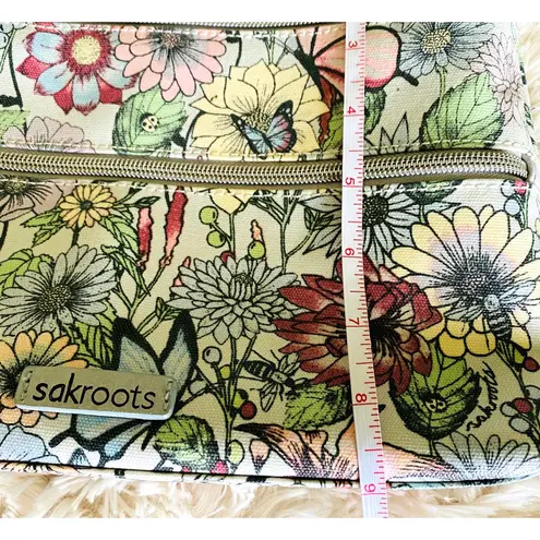 Sakroots Floral Crossbody Bag with ID Lanyard and Bee Keychain Boho Purse