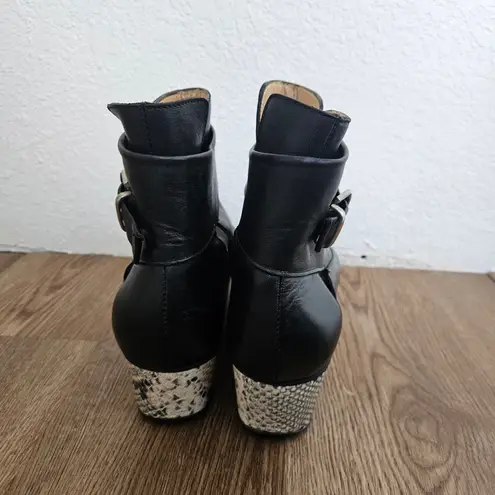 Thakoon Addition Sky 2 Leather Peep Toe Flatform Boots