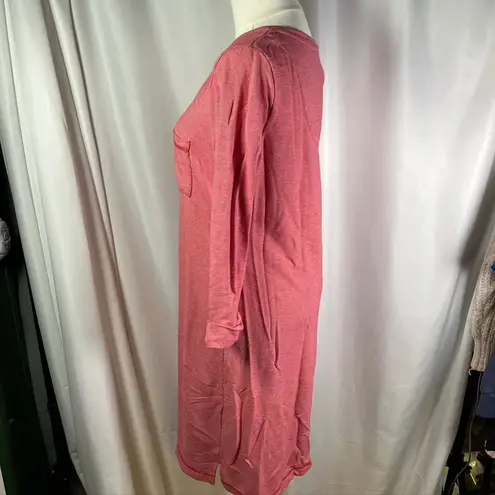 Soma Intimates Women's Bamboo Cotton Blend Lounge Sleep Shirt Dress Red Small