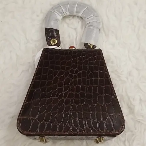 STAUD ππ Kenny Bag Brown Crocodile Embossed