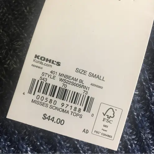 Sonoma New Women's Small  Goods For Life Button-Front Cardigan Knit Marled Blue