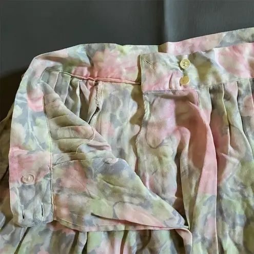 The Villager Petite Floral Pleated Midi Skirt Size 12 Vintage Pink