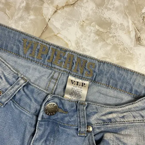 V.I.P Jeans Womens Distressed Light Wash Skinny Jeans Size 7 8 Blue