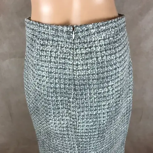J.Crew  Wool Blend Ivory Metallic Tweed Pencil Skirt Size 2
