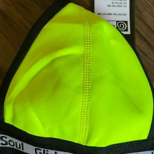 GlideSoul NWT Neon Yellow and Black Triangle Bikini Top Size Medium