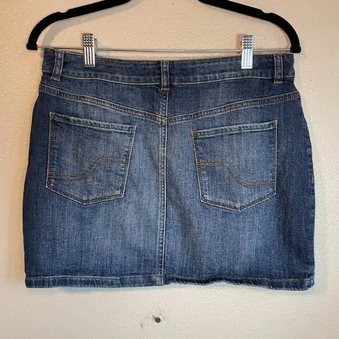 Women’s Fat Face Denim Mini Skirt Size 12 With Pockets Excellent Condition Y2K Blue
