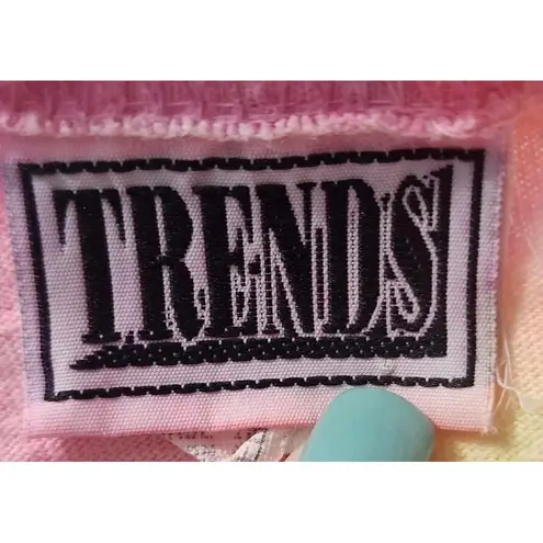 TRENDS Tie Dye Tank Top Sleeveless Ruffle Hem Casual Trendy Top Size M