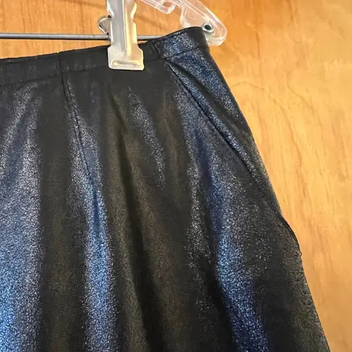 Max Mara Womens Black Genuine Leather Skirt Luxury Designer Made In Italy Size 8