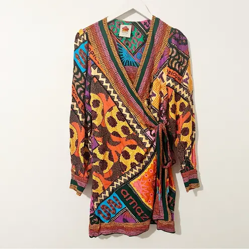 Farm Rio NEW Dotted Patch Scarf Wrap Dress Medium M