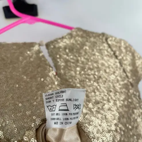 Revelry Gold Sequin Crop Top Extra Small Style 2454 Evening Wedding Bridesmaid Size XS