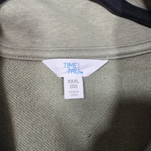 Time & Tru Olive Green Cozycore Pullover Sweatshirt