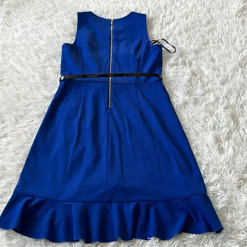 Tommy Hilfiger  Women's Ruffled Belted Sheath Dress Royal blue size 10