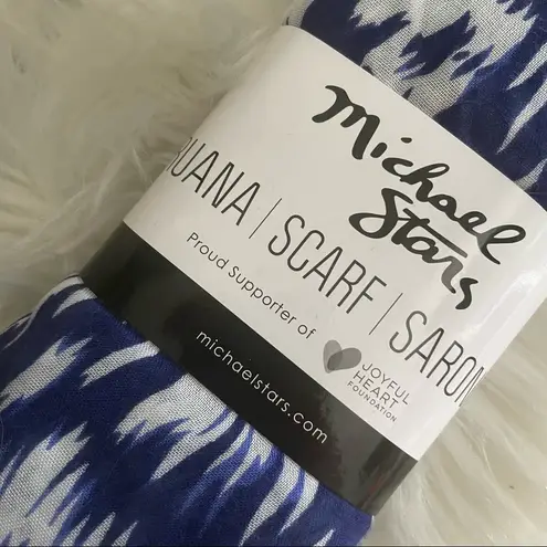 Michael Stars Blue & White Ruana Scarf Sarong NIP