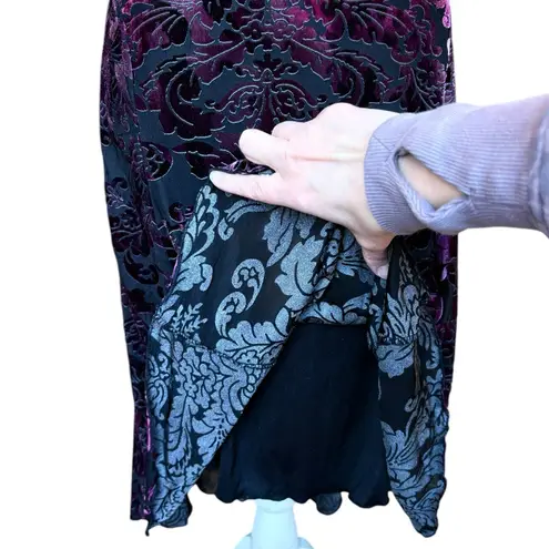 Heart Moon Star Vintage 90s Crushed Velvet Dress Whimsygoth Witchy Womens Small Purple