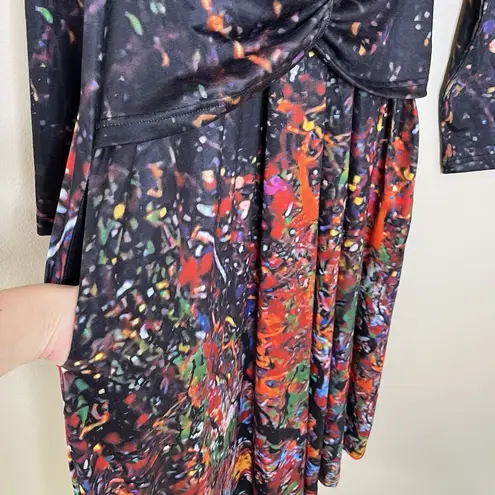 Women's Dress Whimsigoth Art To Wear Abstract Evening Dark Romantic Long Sleeve Black