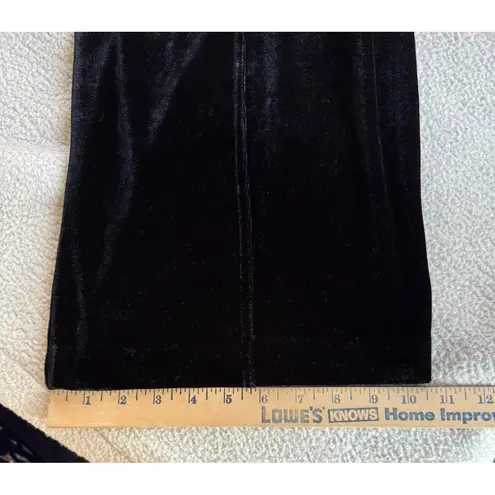 Soft Surroundings Veletta Velvet Pants Women's M Black Wide Leg Stretch