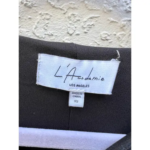 L'Academie Pleated Crepe Julianna Crop Top&Mini Skirt Set Black Womens Size XS